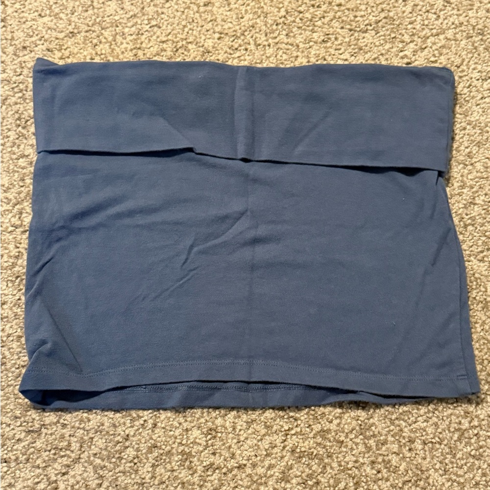 American Eagle Blue Fold-over Tube Top - Picture 2 of 2